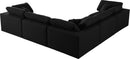 Serene Black Linen Fabric Deluxe Cloud Modular Sectional - Town Of Bargains Furniture - NY