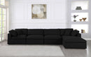 Serene Black Linen Fabric Deluxe Cloud Modular Sectional - Town Of Bargains Furniture - NY