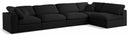 Serene Black Linen Fabric Deluxe Cloud Modular Sectional - Town Of Bargains Furniture - NY