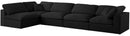 Serene Black Linen Fabric Deluxe Cloud Modular Sectional - Town Of Bargains Furniture - NY