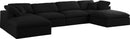 Serene Black Linen Fabric Deluxe Cloud Modular Sectional - Town Of Bargains Furniture - NY