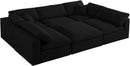 Serene Black Linen Fabric Deluxe Cloud Modular Sectional - Town Of Bargains Furniture - NY