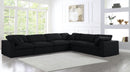 Serene Black Linen Fabric Deluxe Cloud Modular Sectional - Town Of Bargains Furniture - NY