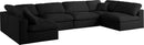 Serene Black Linen Fabric Deluxe Cloud Modular Sectional - Town Of Bargains Furniture - NY