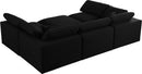 Serene Black Linen Fabric Deluxe Cloud Modular Sectional - Town Of Bargains Furniture - NY