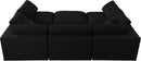 Serene Black Linen Fabric Deluxe Cloud Modular Sectional - Town Of Bargains Furniture - NY