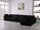 Serene Black Linen Fabric Deluxe Cloud Modular Sectional - Town Of Bargains Furniture - NY