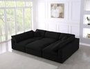 Serene Black Linen Fabric Deluxe Cloud Modular Sectional - Town Of Bargains Furniture - NY
