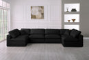 Serene Black Linen Fabric Deluxe Cloud Modular Sectional - Town Of Bargains Furniture - NY