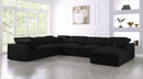Serene Black Linen Fabric Deluxe Cloud Modular Sectional - Town Of Bargains Furniture - NY