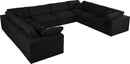 Serene Black Linen Fabric Deluxe Cloud Modular Sectional - Town Of Bargains Furniture - NY