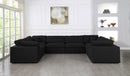 Serene Black Linen Fabric Deluxe Cloud Modular Sectional - Town Of Bargains Furniture - NY
