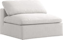 Serene Cream Linen Fabric Deluxe Cloud Armless Chair - Town Of Bargains Furniture - NY