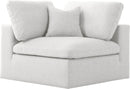 Serene Cream Linen Fabric Deluxe Cloud Corner Chair - Town Of Bargains Furniture - NY