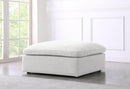 Serene Cream Linen Fabric Deluxe Cloud Ottoman - Town Of Bargains Furniture - NY