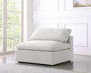 Serene Cream Linen Fabric Deluxe Cloud Armless Chair - Town Of Bargains Furniture - NY