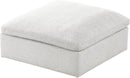 Serene Cream Linen Fabric Deluxe Cloud Ottoman - Town Of Bargains Furniture - NY