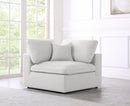 Serene Cream Linen Fabric Deluxe Cloud Corner Chair - Town Of Bargains Furniture - NY