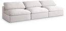 Serene Cream Linen Fabric Deluxe Cloud Modular Armless Sofa - Town Of Bargains Furniture - NY