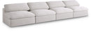 Serene Cream Linen Fabric Deluxe Cloud Modular Armless Sofa - Town Of Bargains Furniture - NY