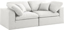 Serene Cream Linen Fabric Deluxe Cloud Modular Sofa - Town Of Bargains Furniture - NY