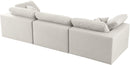 Serene Cream Linen Fabric Deluxe Cloud Modular Sofa - Town Of Bargains Furniture - NY