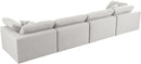 Serene Cream Linen Fabric Deluxe Cloud Modular Sofa - Town Of Bargains Furniture - NY