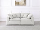 Serene Cream Linen Fabric Deluxe Cloud Modular Sofa - Town Of Bargains Furniture - NY