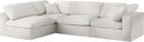 Serene Cream Linen Fabric Deluxe Cloud Modular Sectional - Town Of Bargains Furniture - NY