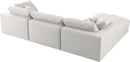 Serene Cream Linen Fabric Deluxe Cloud Modular Sectional - Town Of Bargains Furniture - NY