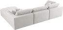 Serene Cream Linen Fabric Deluxe Cloud Modular Sectional - Town Of Bargains Furniture - NY
