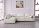 Serene Cream Linen Fabric Deluxe Cloud Modular Sectional - Town Of Bargains Furniture - NY