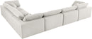 Serene Cream Linen Fabric Deluxe Cloud Modular Sectional - Town Of Bargains Furniture - NY