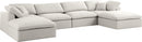 Serene Cream Linen Fabric Deluxe Cloud Modular Sectional - Town Of Bargains Furniture - NY
