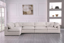 Serene Cream Linen Fabric Deluxe Cloud Modular Sectional - Town Of Bargains Furniture - NY