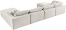 Serene Cream Linen Fabric Deluxe Cloud Modular Sectional - Town Of Bargains Furniture - NY