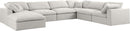 Serene Cream Linen Fabric Deluxe Cloud Modular Sectional - Town Of Bargains Furniture - NY
