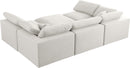 Serene Cream Linen Fabric Deluxe Cloud Modular Sectional - Town Of Bargains Furniture - NY