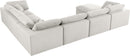 Serene Cream Linen Fabric Deluxe Cloud Modular Sectional - Town Of Bargains Furniture - NY