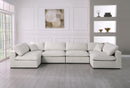 Serene Cream Linen Fabric Deluxe Cloud Modular Sectional - Town Of Bargains Furniture - NY