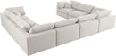 Serene Cream Linen Fabric Deluxe Cloud Modular Sectional - Town Of Bargains Furniture - NY