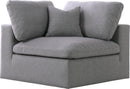 Serene Grey Linen Fabric Deluxe Cloud Corner Chair - Town Of Bargains Furniture - NY