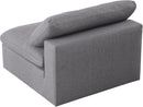 Serene Grey Linen Fabric Deluxe Cloud Armless Chair - Town Of Bargains Furniture - NY