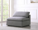Serene Grey Linen Fabric Deluxe Cloud Armless Chair - Town Of Bargains Furniture - NY