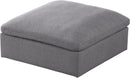 Serene Grey Linen Fabric Deluxe Cloud Ottoman - Town Of Bargains Furniture - NY