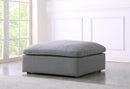 Serene Grey Linen Fabric Deluxe Cloud Ottoman - Town Of Bargains Furniture - NY