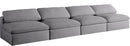 Serene Grey Linen Fabric Deluxe Cloud Modular Armless Sofa - Town Of Bargains Furniture - NY