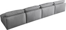 Serene Grey Linen Fabric Deluxe Cloud Modular Armless Sofa - Town Of Bargains Furniture - NY