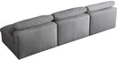 Serene Grey Linen Fabric Deluxe Cloud Modular Armless Sofa - Town Of Bargains Furniture - NY