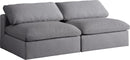 Serene Grey Linen Fabric Deluxe Cloud Modular Armless Sofa - Town Of Bargains Furniture - NY